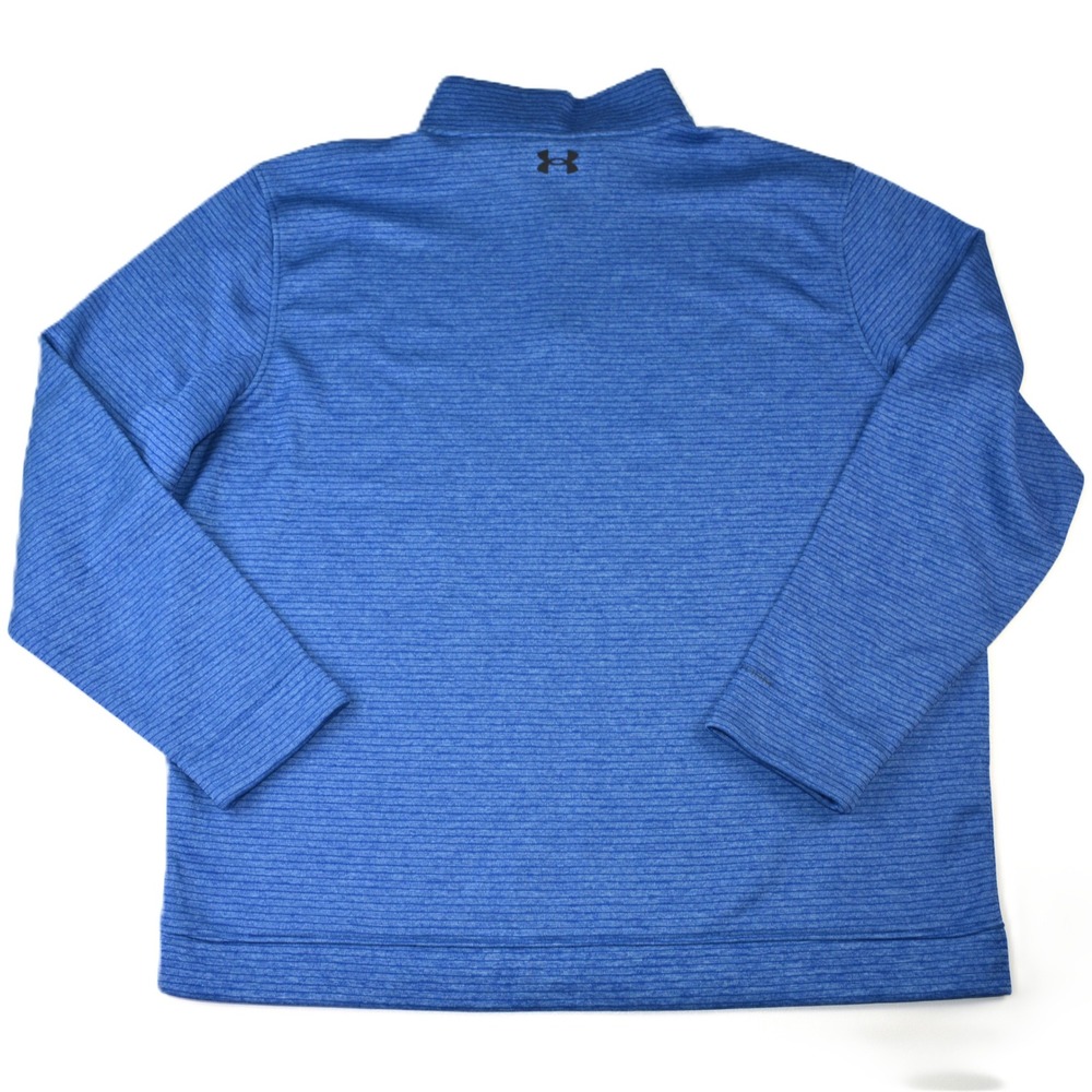 Under Armour Golf Storm Mens 3XL Blue Striped Quarter Zip Fleece Pullover - Picture 4 of 9
